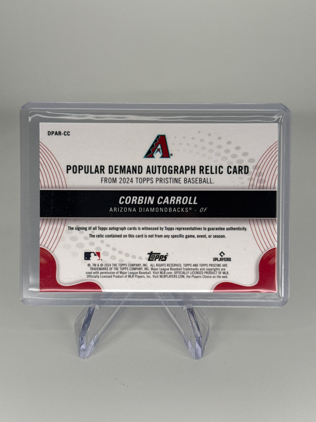 Corbin Carroll 2024 Topps Pristine Popular Demand Patch Auto