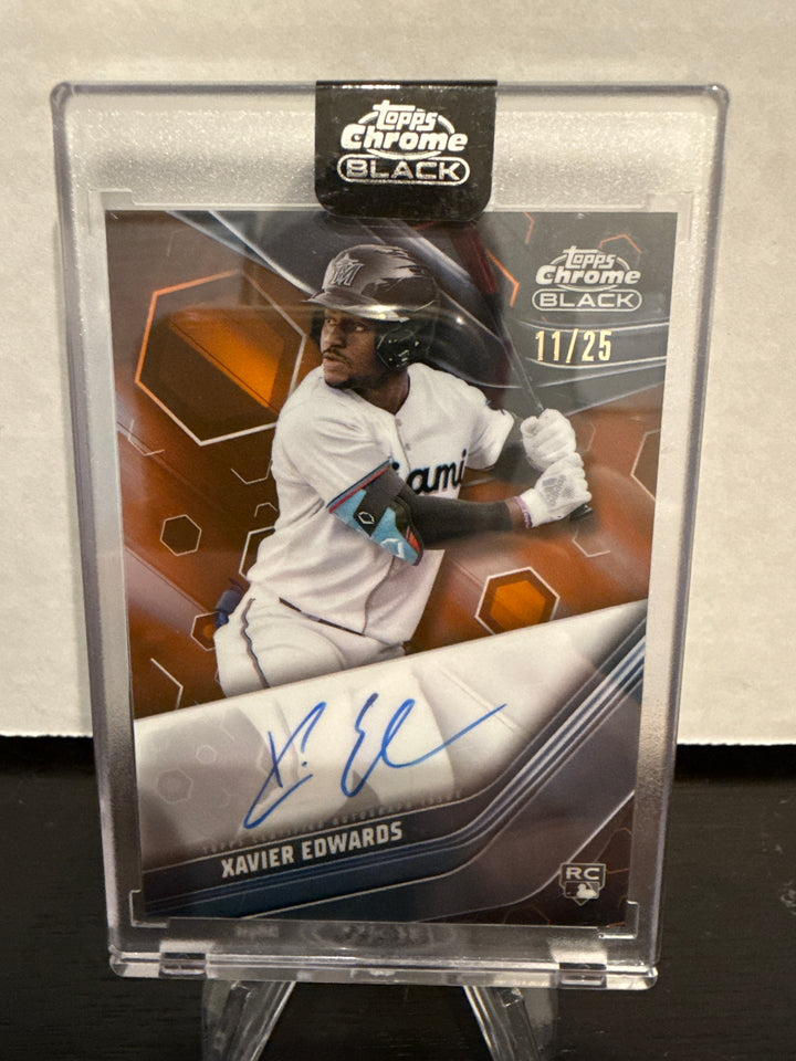 Xavier Edwards 2023 Topps Chrome Black Orange Rookie Auto, 11/25
