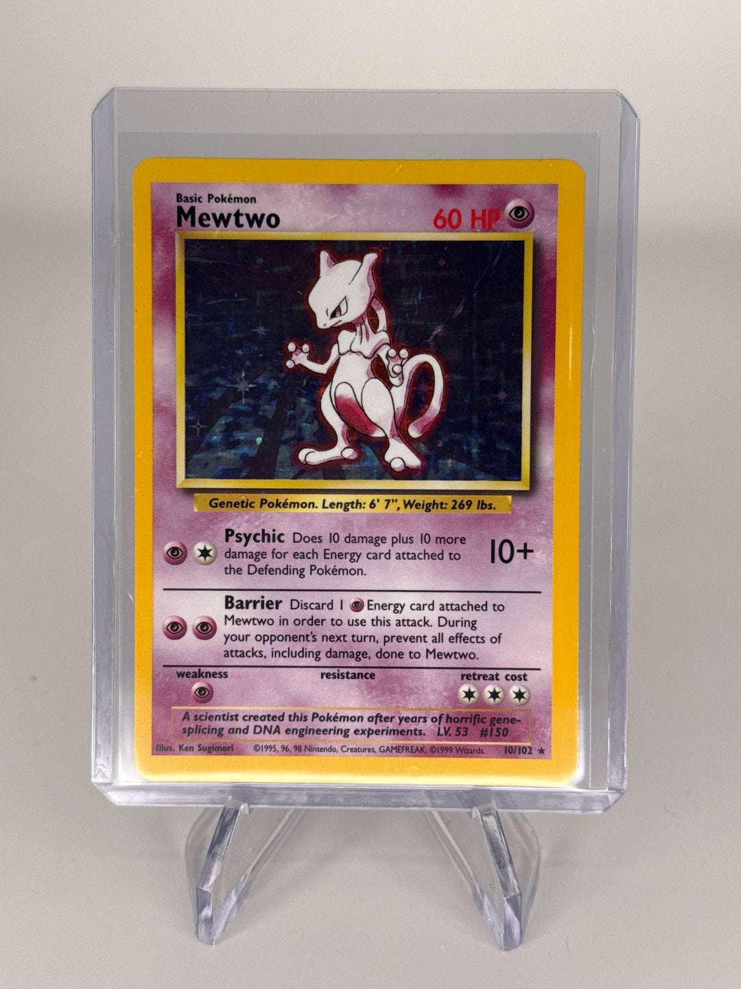 Pokemon TCG 1999 Mewtwo Base Set Holo, 10/102