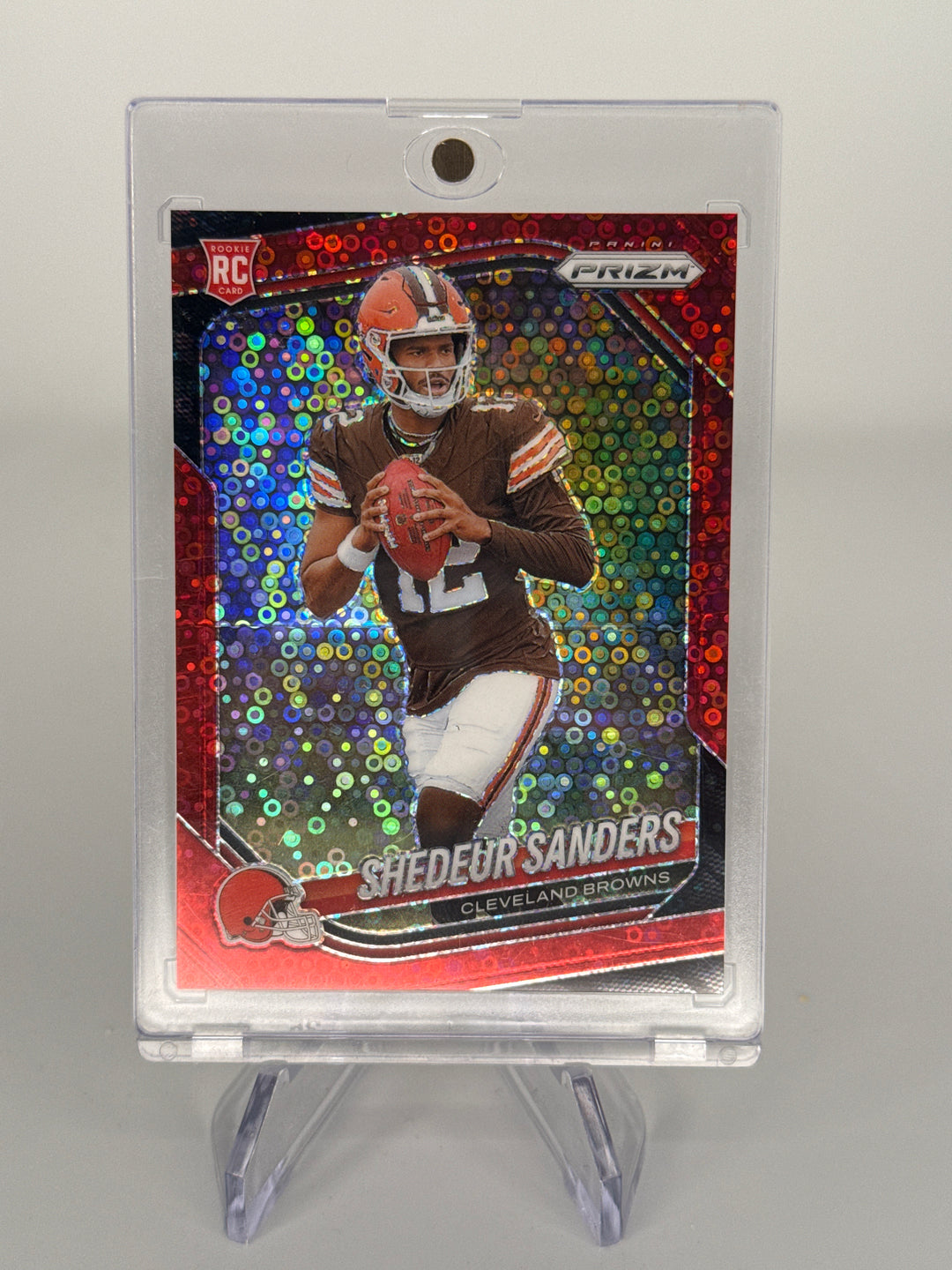 Shedeur Sanders 2025 Panini Prizm No Huddle Red Rookie, 90/99