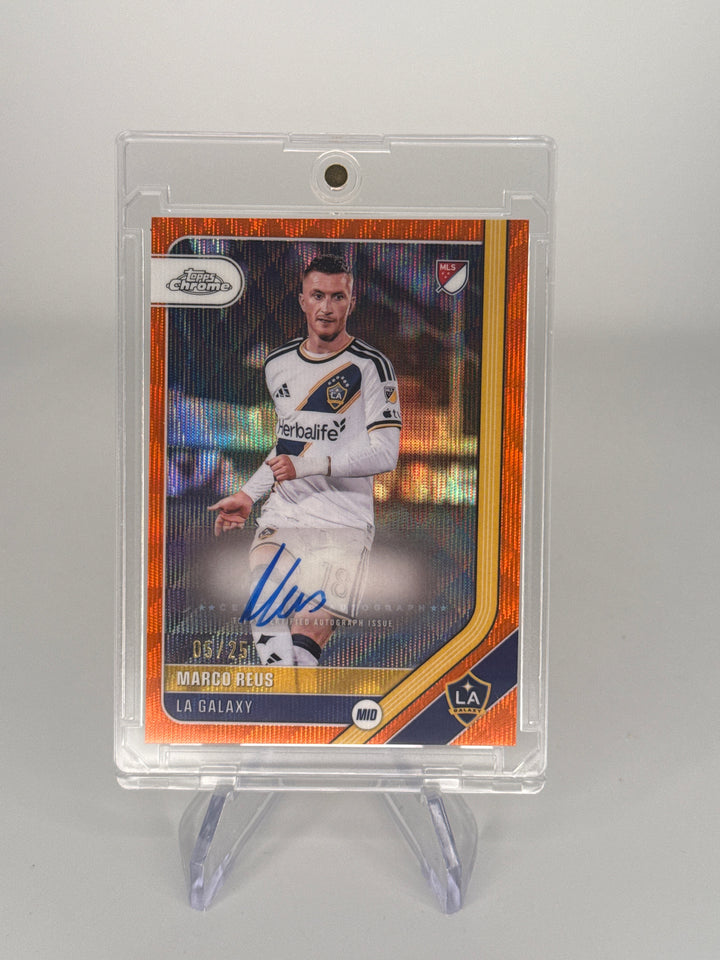 Marco Reus 2026 Topps Chrome MLS Orange Wave Refractor Auto, 05/25