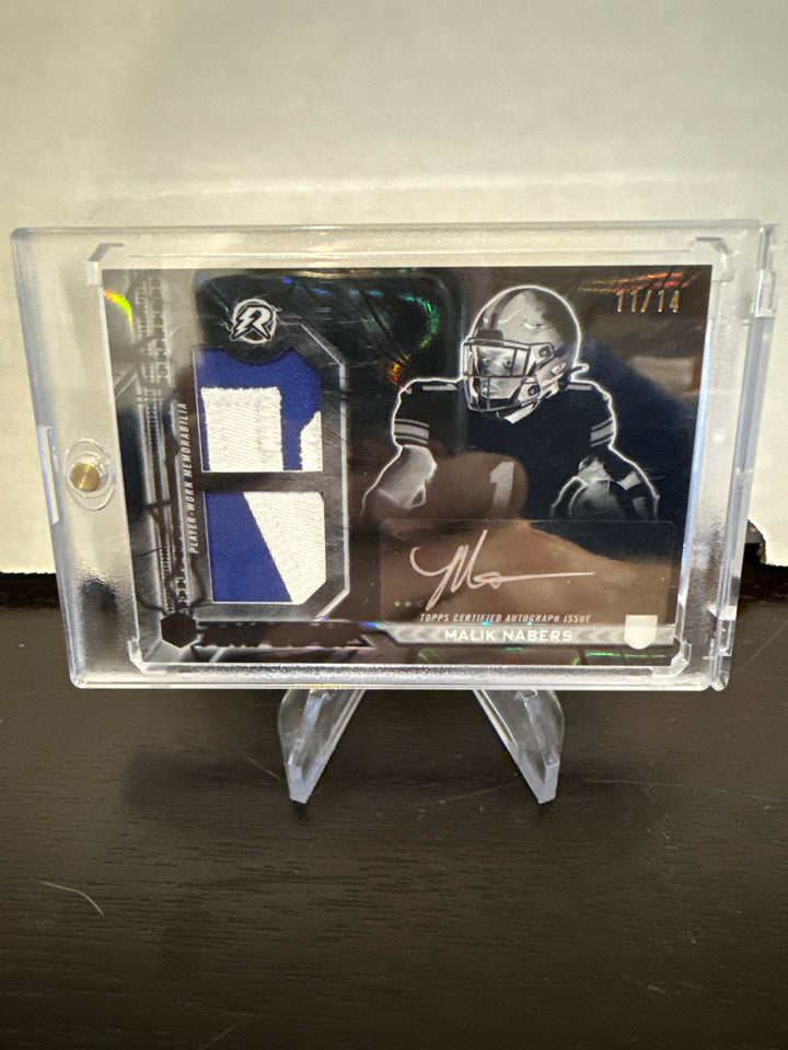 Malik Nabers 2024 Topps Resurgence Dual Patch Rookie Auto Electron, 11/14