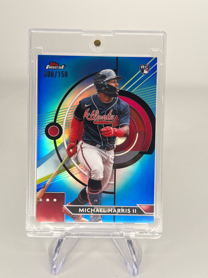 Michael Harris 2023 Topps Finest Blue Refractor Rookie, 008/150