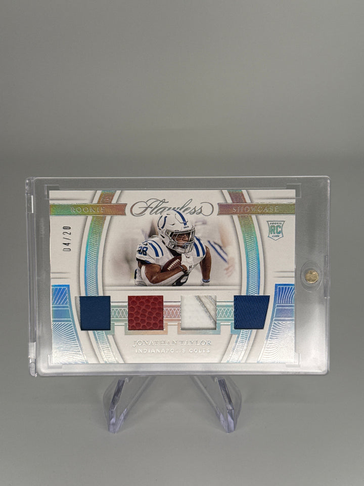 Jonathan Taylor 2020 Panini Flawless Rookie Quad Patch, 04/20
