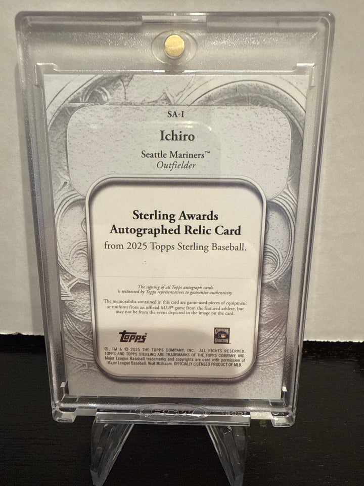 Ichiro 2025 Topps Sterling Game Used Quad Relic Auto, 06/10