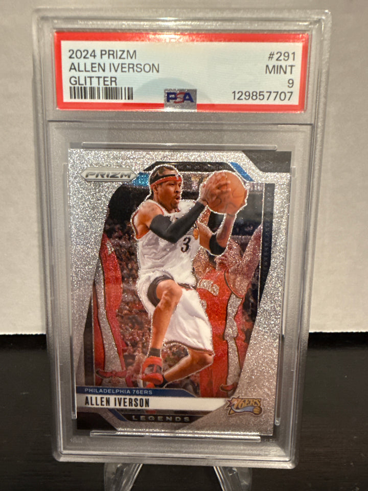 Allen Iverson 2024-2025 Panini Prizm Legends Glitter SSP, PSA 9 Mint
