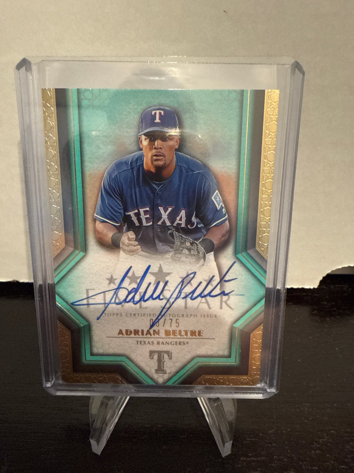 Adrian Beltre 2023 Topps Five Star Aqua Auto, 03/75