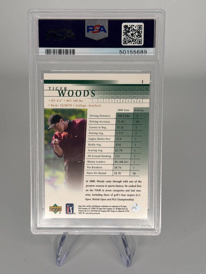 Tiger Woods 2001 Upper Deck Golf Rookie, PSA 9 Mint