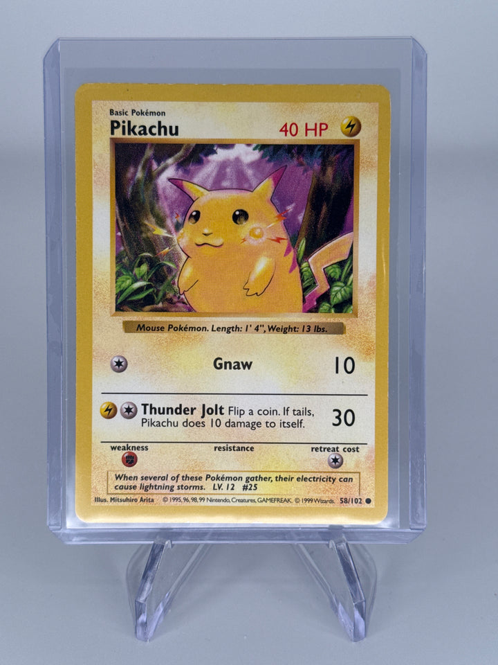 Pokemon TCG 1999 Pikachu Base Set Shadowless, 58/102