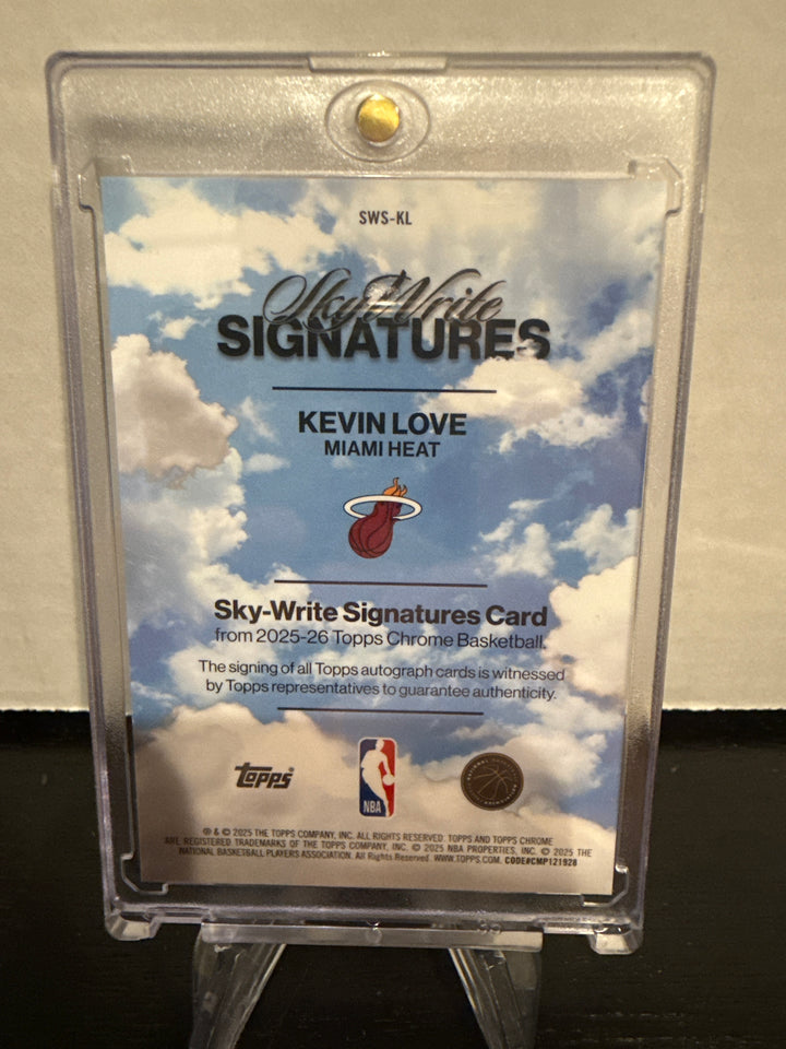 Kevin Love 2025 Topps Chrome Sky Write Signatures Gold Auto, 44/50