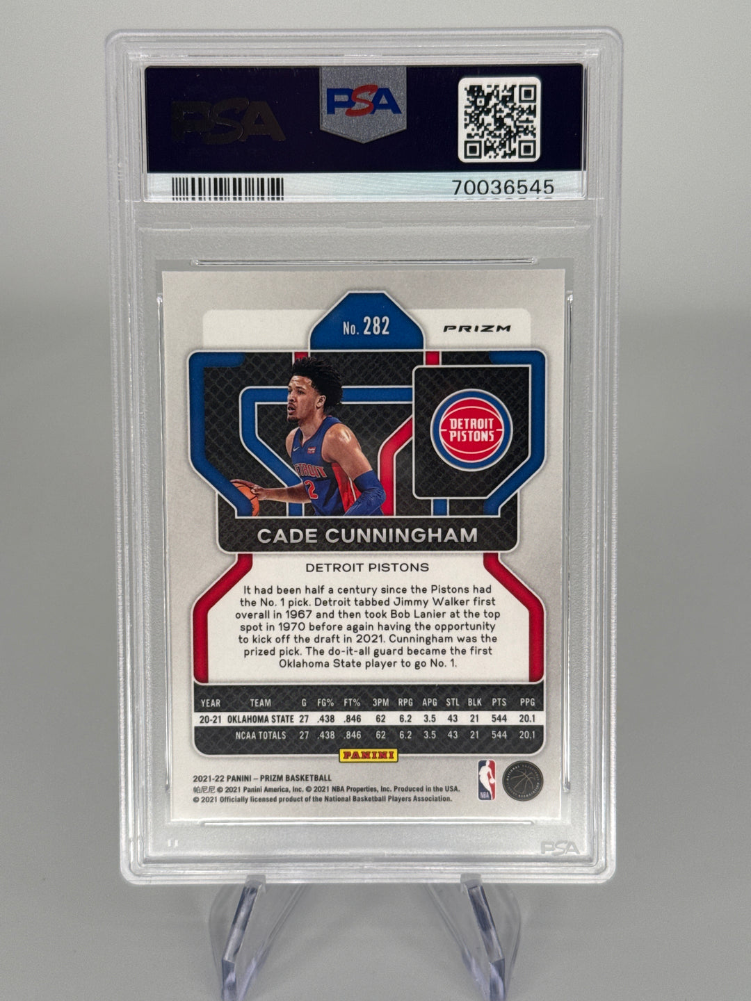 Cade Cunninham 2021 Panini Prizm Green Prizm Rookie, PSA 10 Gem Mint
