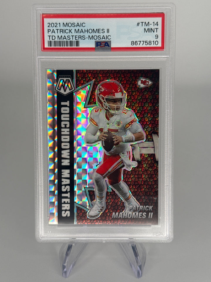 Patrick Mahomes 2021 Panini Mosaic Touchdown Masters Mosaic, PSA 9 Mint
