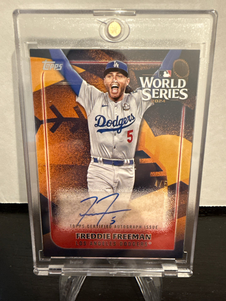 Freddie Freeman 2025 Topps World Series Red Auto, 4/5