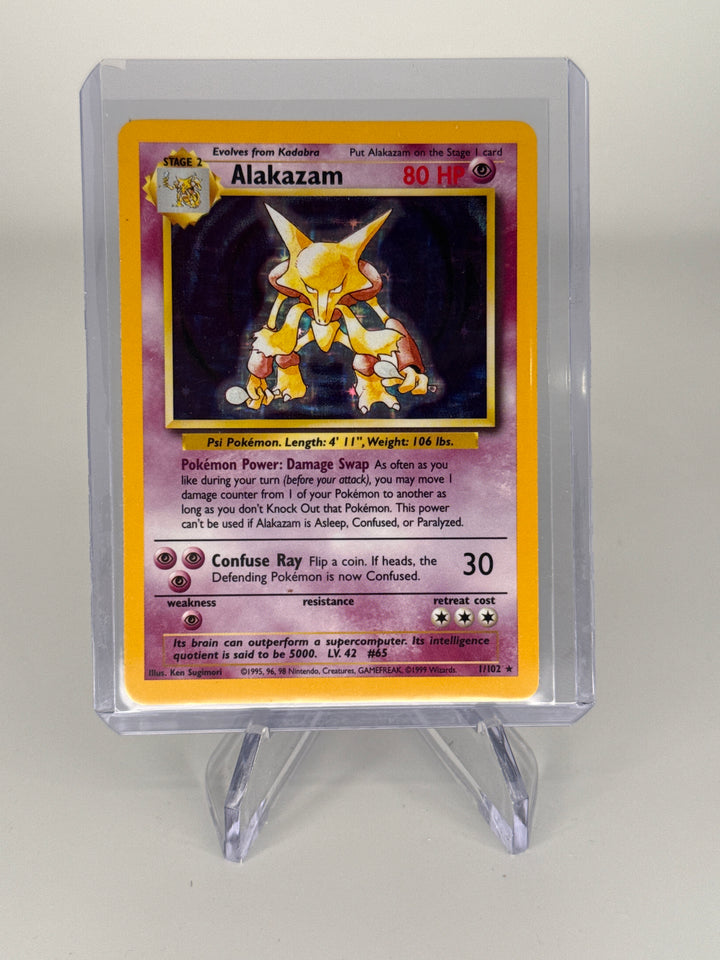 Pokemon TCG 1999 Alakazam Base Set Holo, 1/102