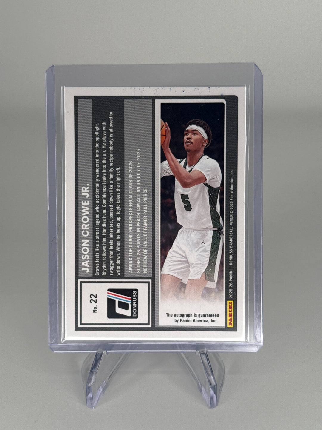 Jason Crowe Jr. 2026 Panini Donruss 1st Prospect Silver Auto, 01/75