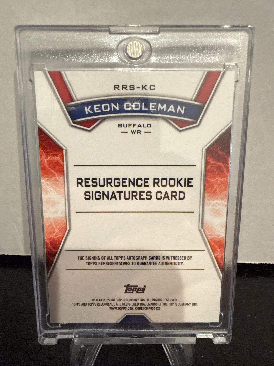 Keon Coleman 2025 Topps Resurgence Rookie Auto