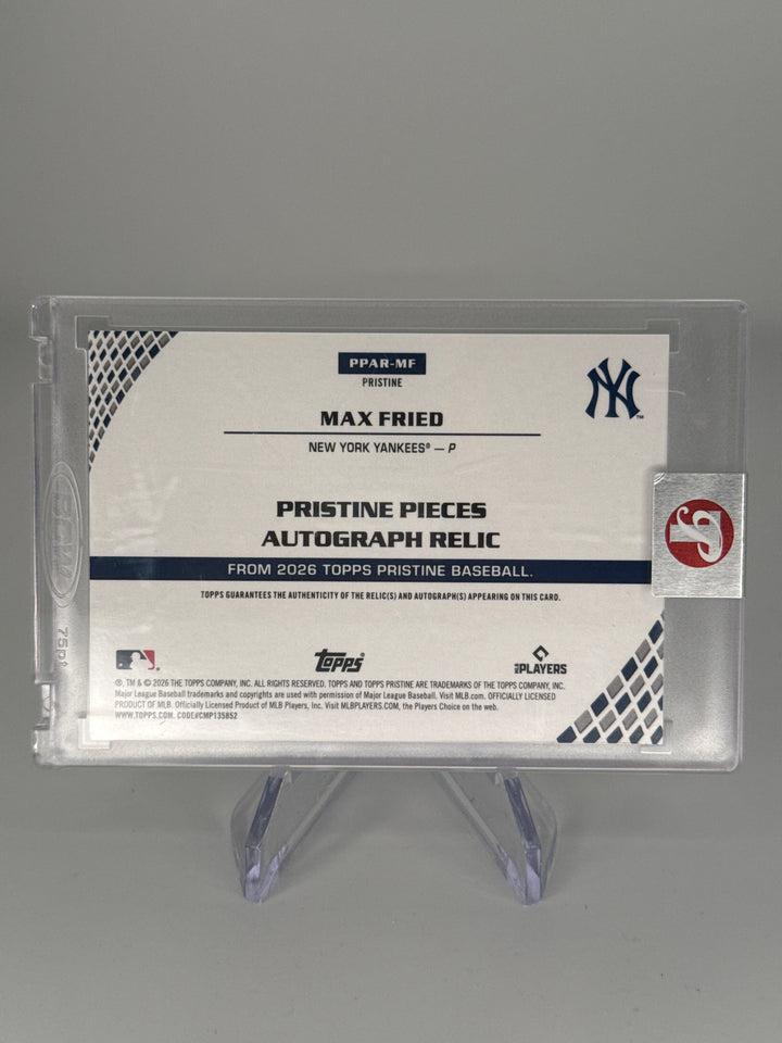 Max Fried 2026 Topps Pristine Pieces Patch Auto Gold, 15/50