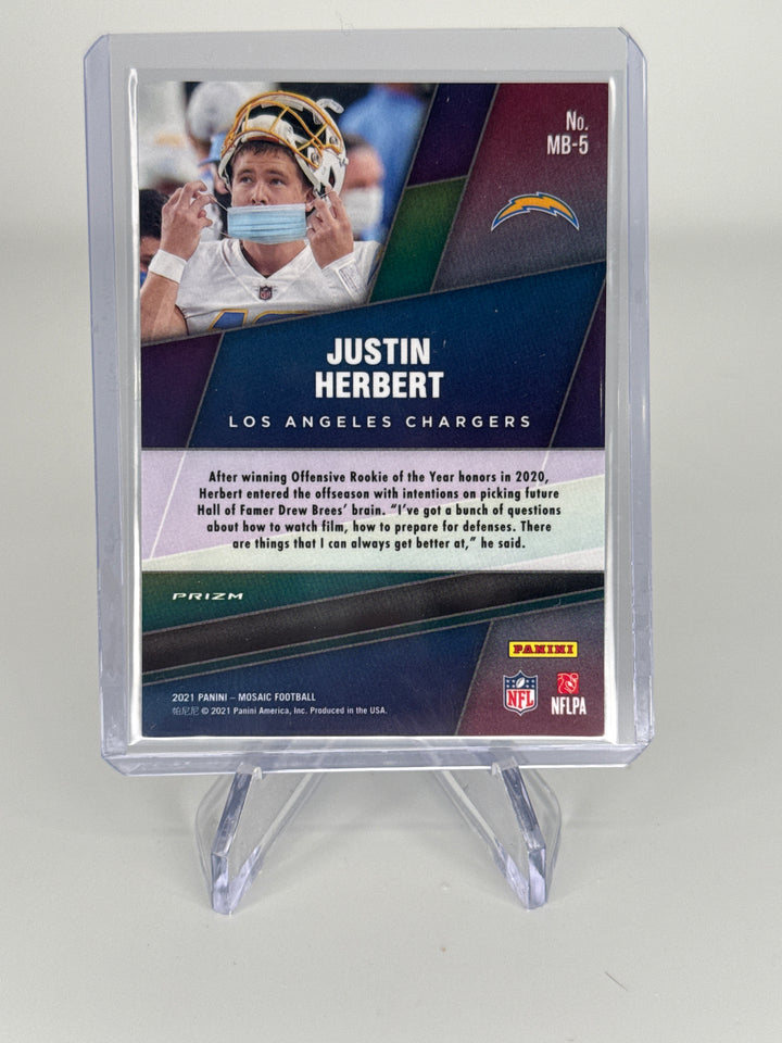 Justin Herbert 2021 Panini Mosaic Masquerade Ballers SSP Case Hit