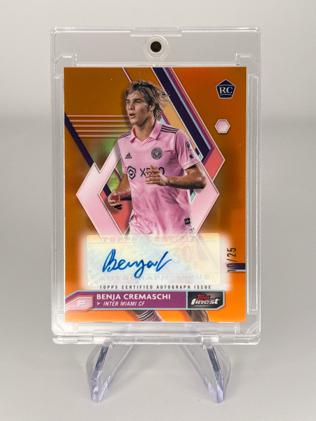Benja Cremaschi 2023 Topps Finest Rookie Auto Orange, 10/25