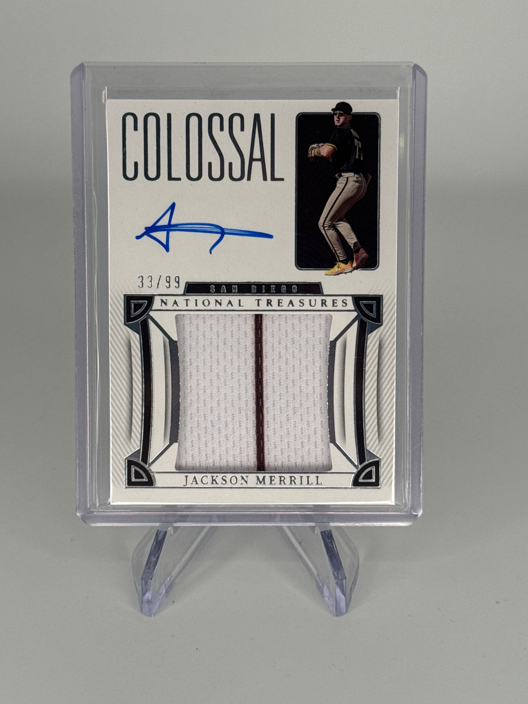 Jackson Merrill 2023 Panini National Treasures Colossal Patch Auto, 33/99