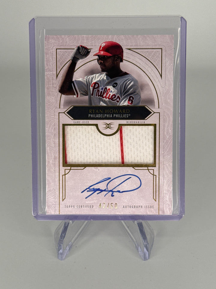 Ryan Howard 2025 Topps Definitive Collection Auto Relic, 47/50