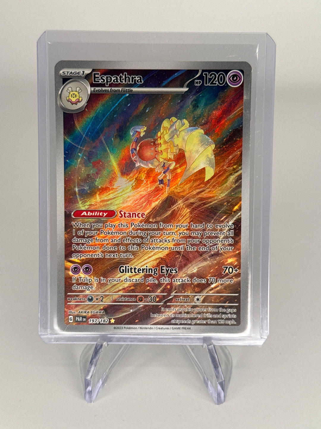 Pokemon TCG 2023 Espathra Paradox Rift Secret Illustration Rare, 197/182