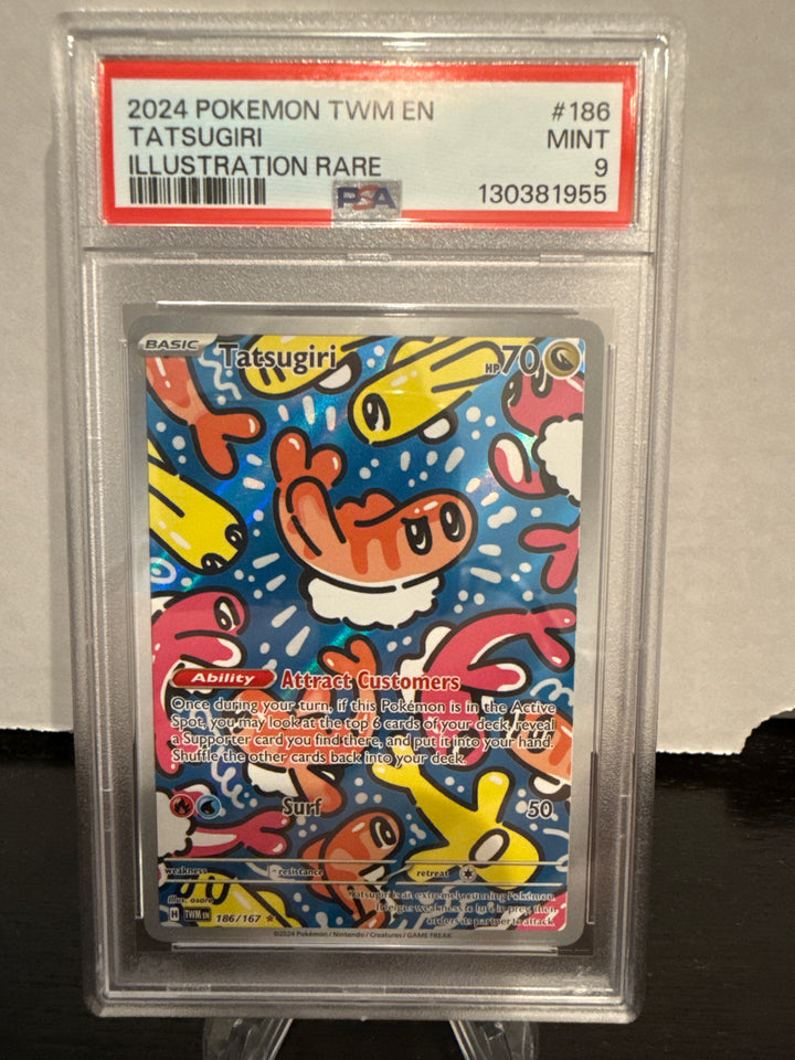 Pokemon TCG 2024 Tatsugiri Twighlight Masquerade Full Art, 186/167, PSA 9 Mint