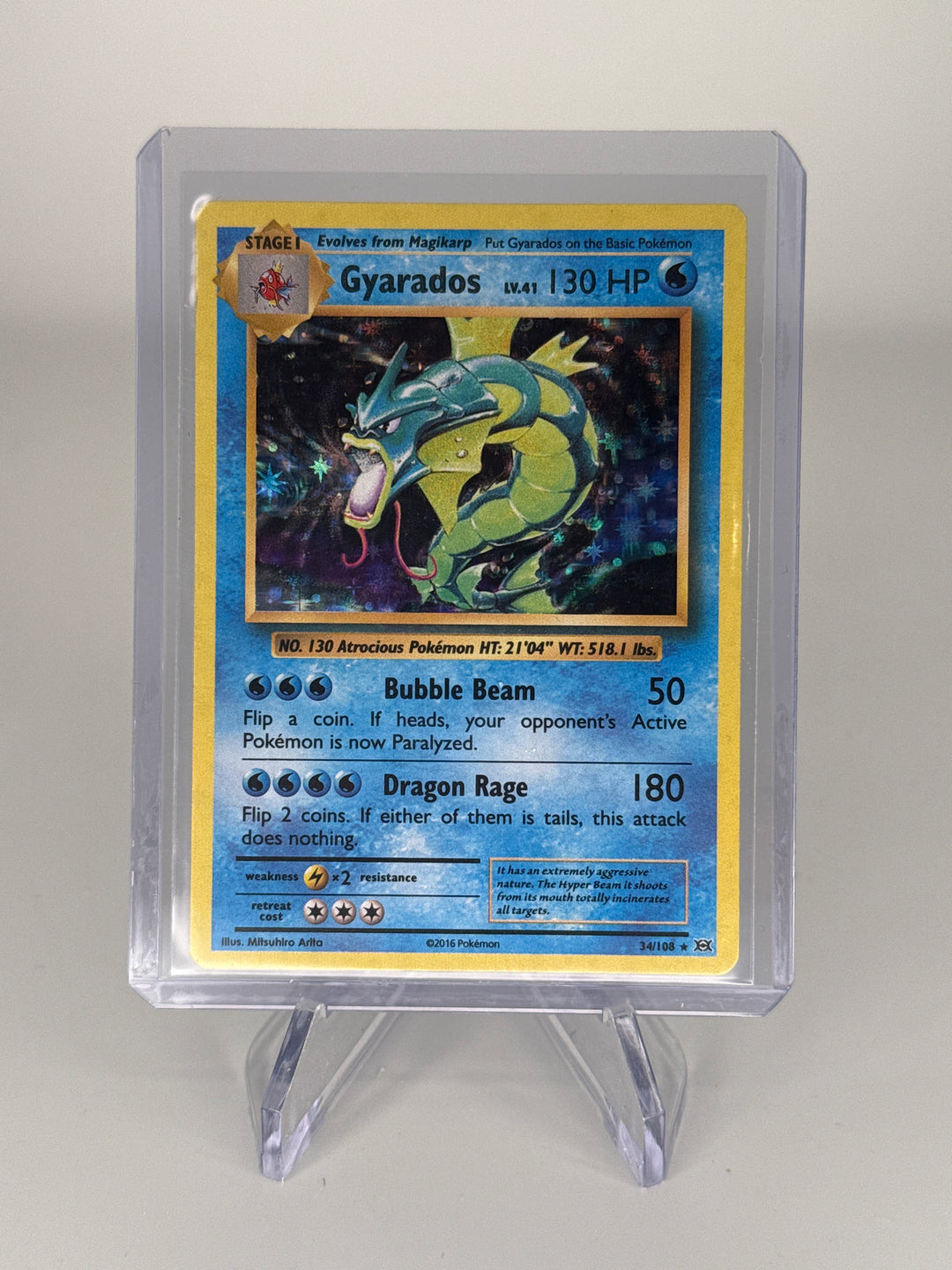 Pokemon TCG 2016 Gyarados Evolutions Holo, 34/108