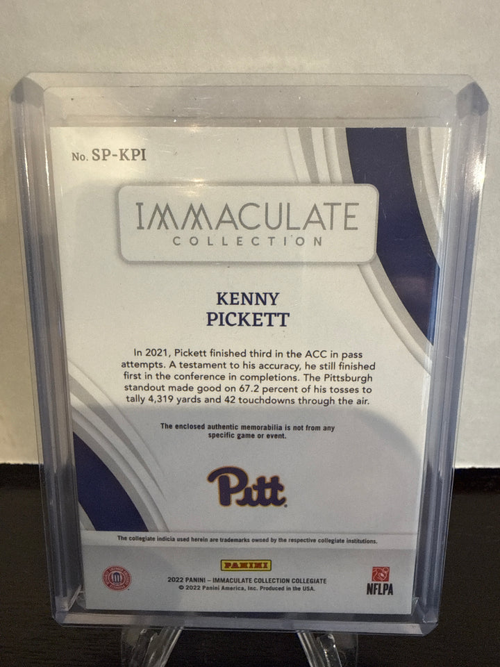 Kenny Pickett 2022 Panini Immaculate Collegiate Rookie Nike Swoosh Relic, 1/6