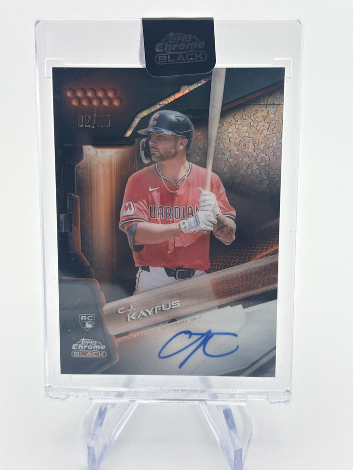 CJ Kayfus 2026 Topps Chrome Black Orange Rookie Auto, 02/25