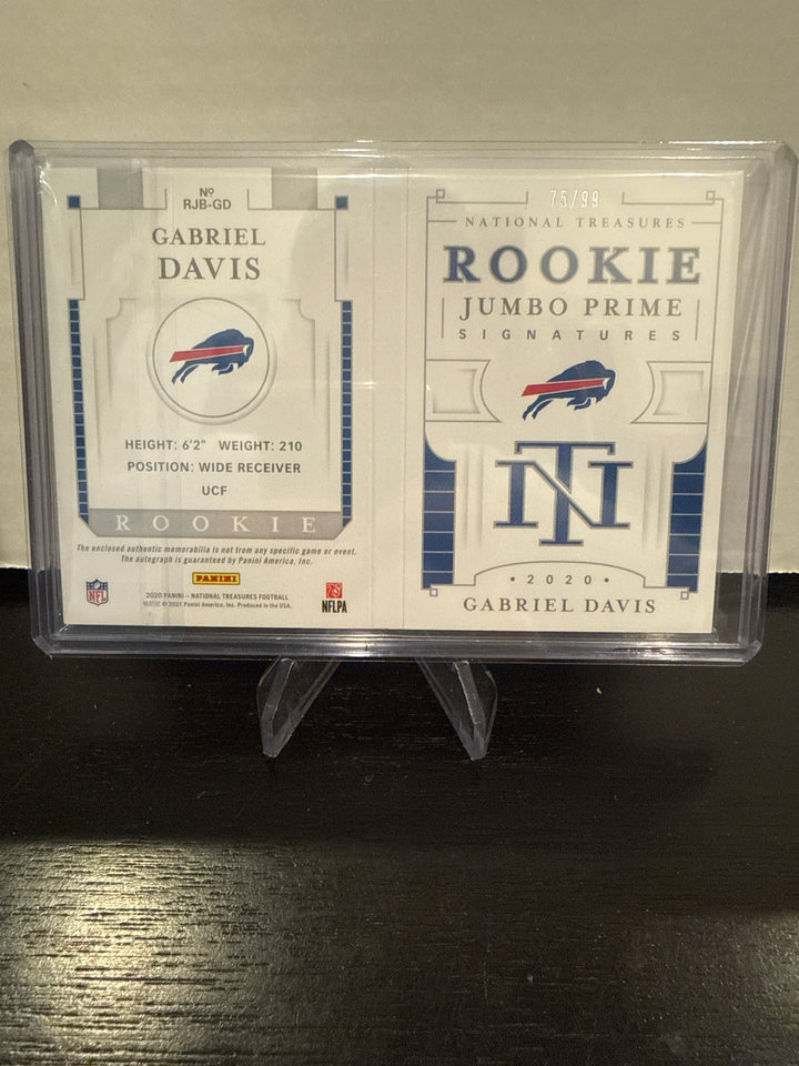 Gabriel Davis 2020 Panini National Treasures Rookie Jumbo Prime Relic Auto Booklet, 75/99