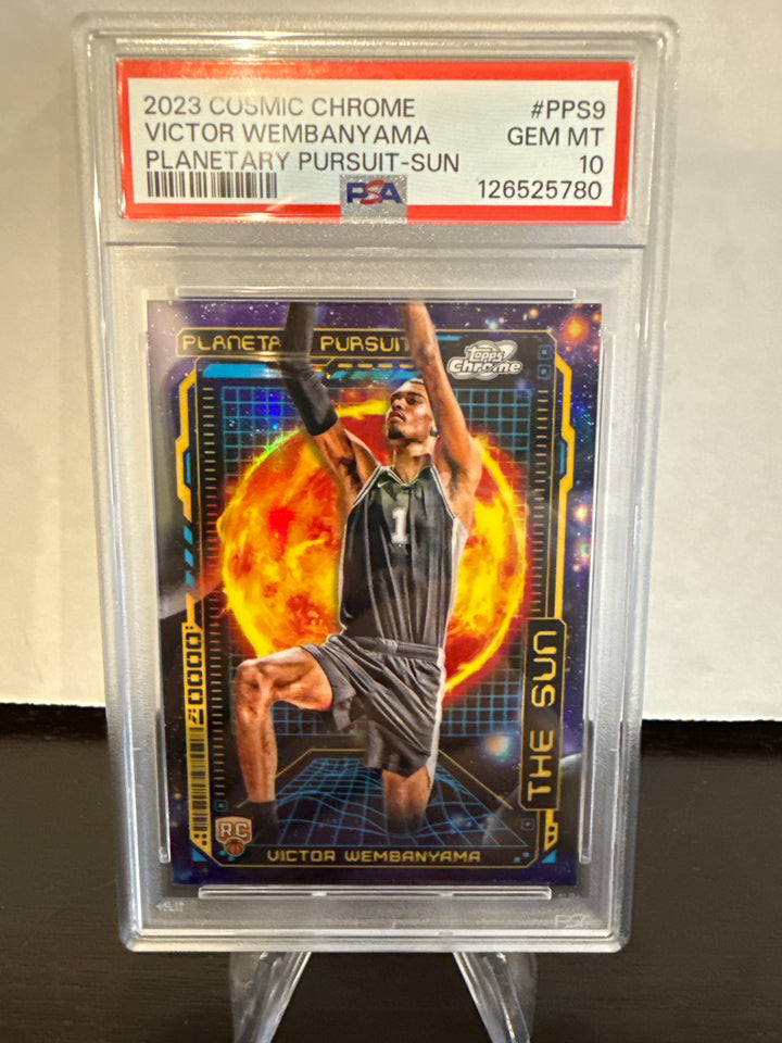 Victor Wembanyama 2023 Topps Chrome Cosmic Planetary Pursuit Sun SSP Case Hit Rookie, PSA 10 Gem Mint
