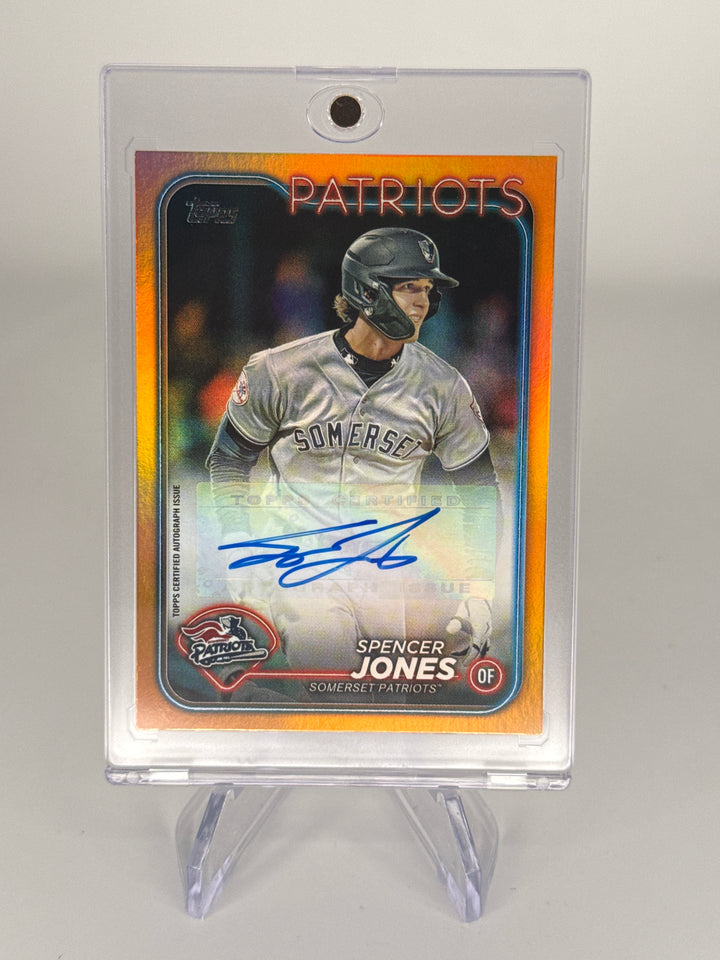 Spencer Jones 2024 Topps Pro Debut Orange Foil Auto, 01/25