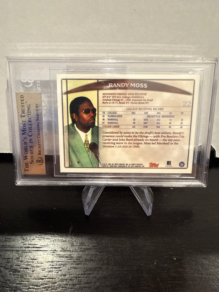 Randy Moss 1998 Topps Season Opener Rookie, BGS 9.5 Gem Mint