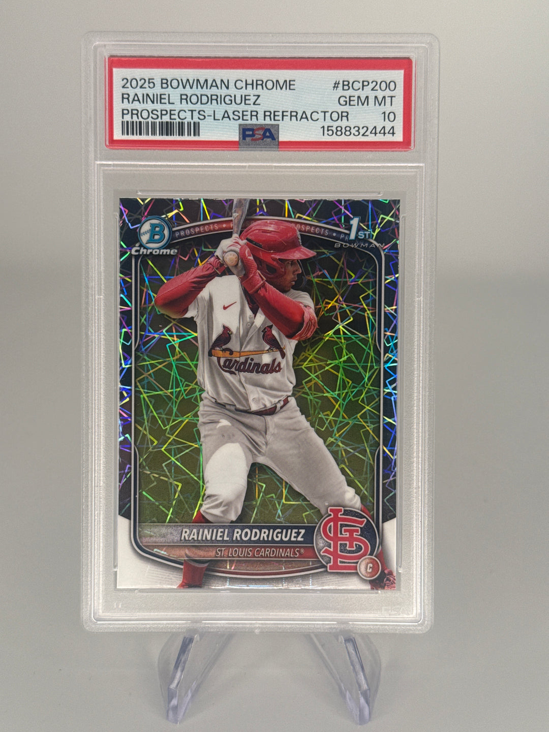 Rainiel Rodriguez 2025 Bowman Chrome Laser Refractor 1st, PSA 10 Gem Mint