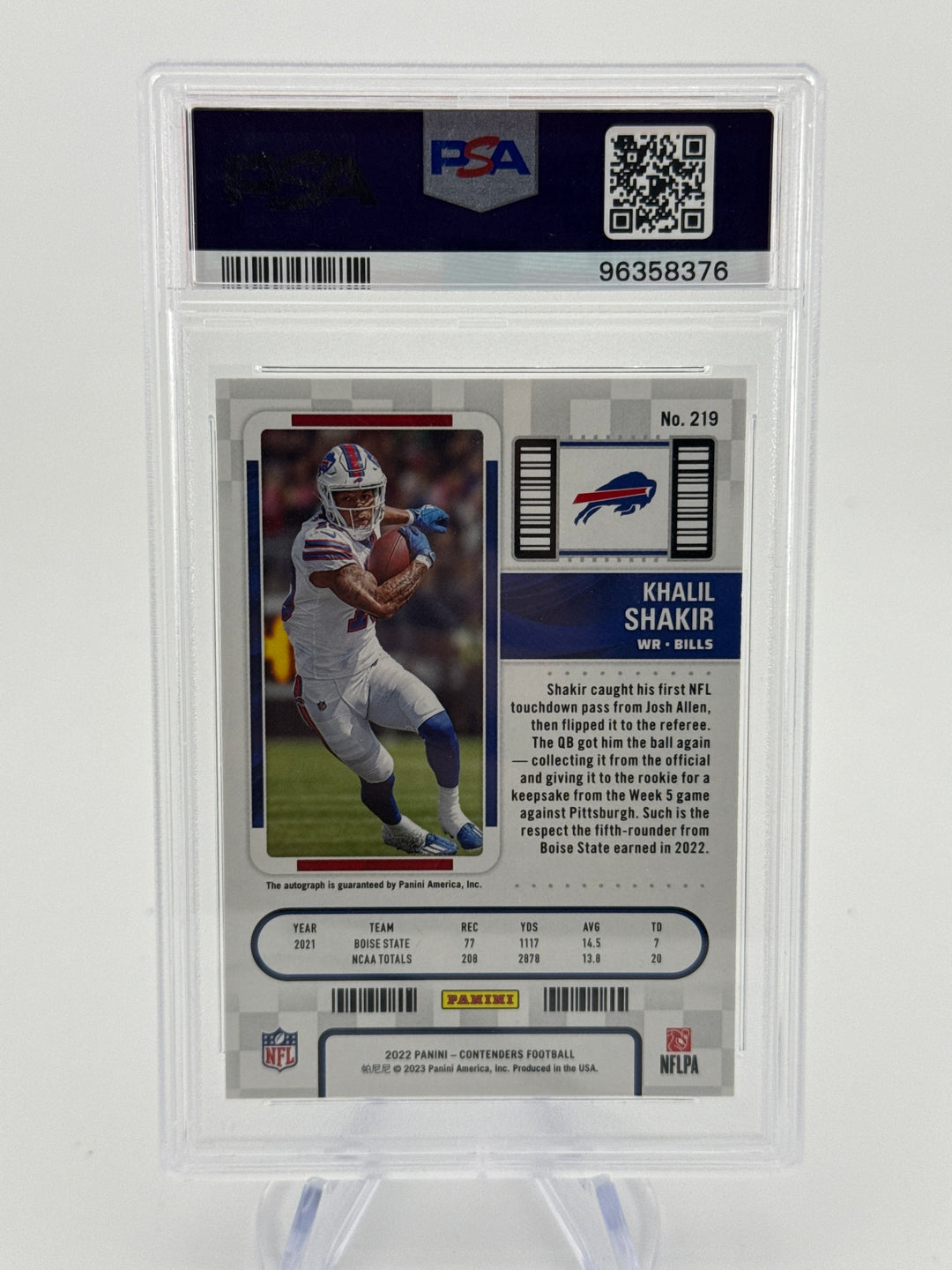 Khalil Shakir 2022 Panini Contenders Rookie Ticket Auto, PSA 10 Gem Mint