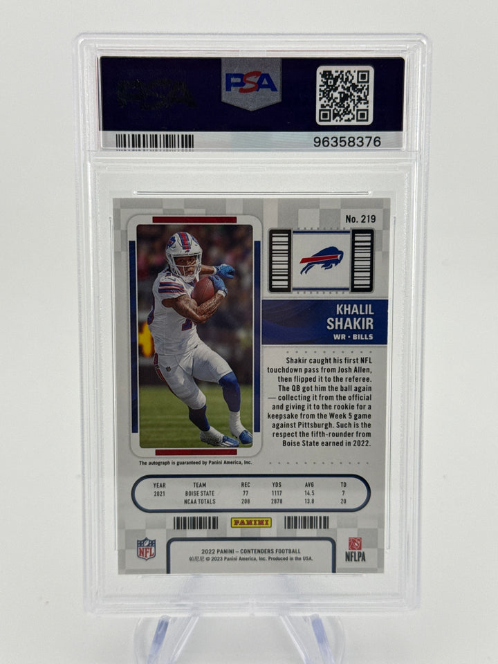 Khalil Shakir 2022 Panini Contenders Rookie Ticket Auto, PSA 10 Gem Mint