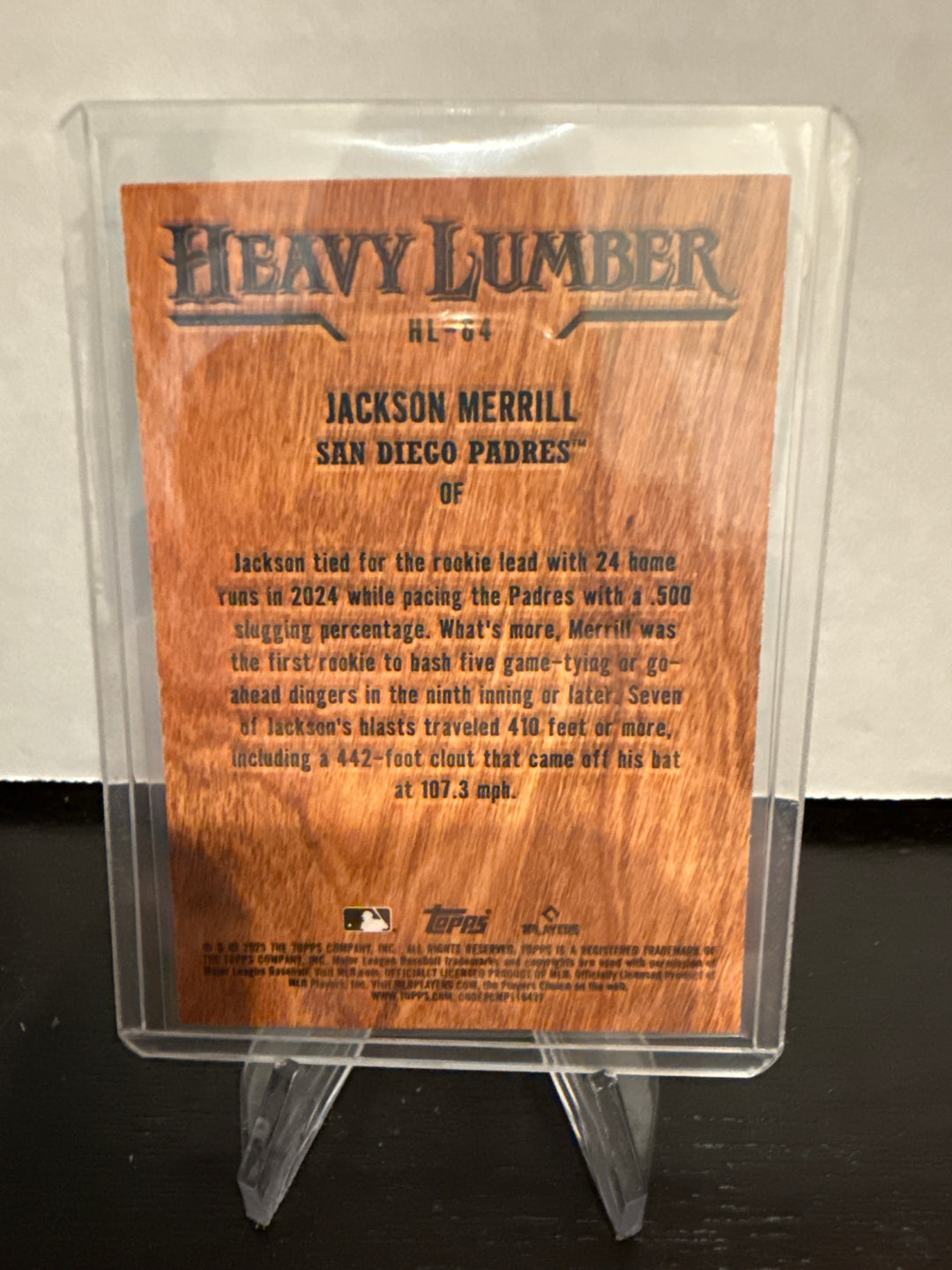 Jackson Merrill 2025 Topps Series One Heavy Lumber SSP Case Hit