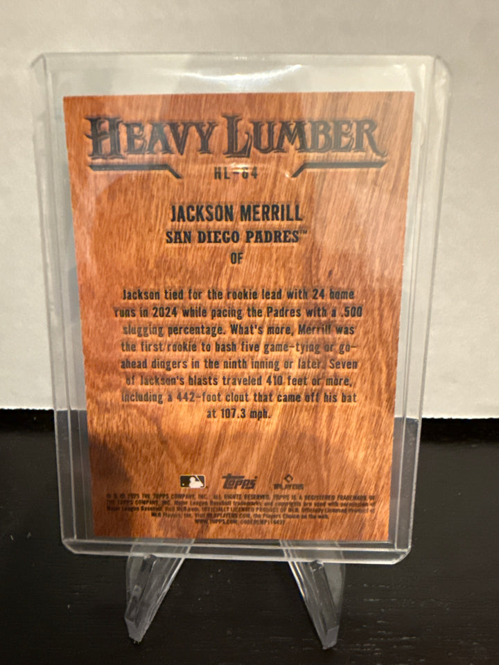 Jackson Merrill 2025 Topps Series One Heavy Lumber SSP Case Hit