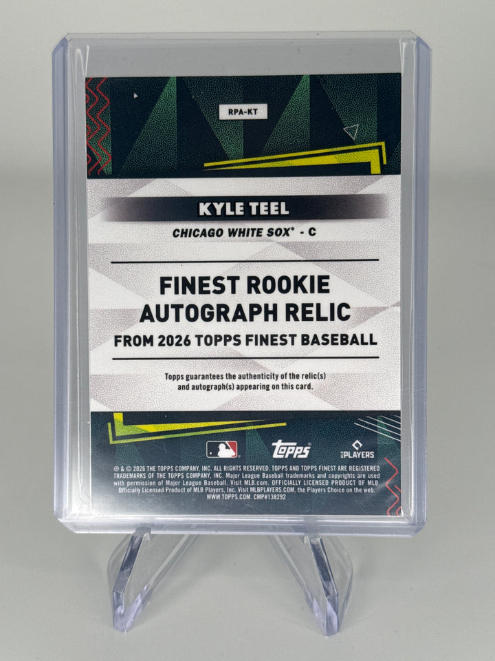 Kyle Teel 2026 Topps Finest Rookie Patch Auto Green, 51/99
