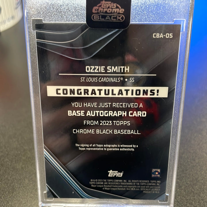 Ozzie Smith 2023 Topps Chrome Black Green Auto, 45/99