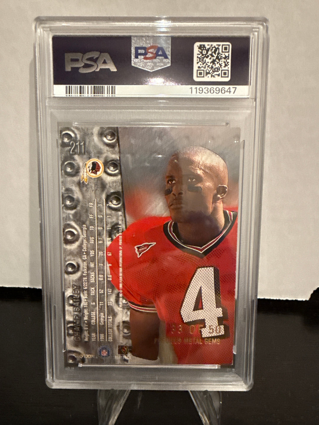 Champ Bailey 1999 Metal Universe Precious Metal Gems Rookie, 33/50, PSA 5