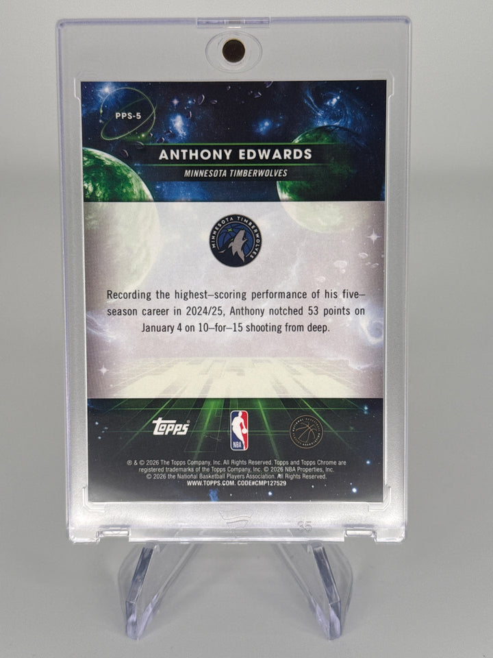 Anthony Edwards 2026 Topps Chrome Cosmic Planetary Pursuit Sun SSP Case Hit