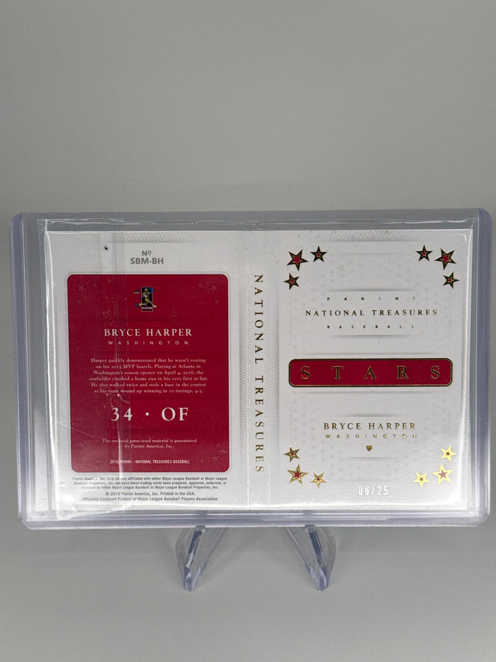 Bryce Harper 2016 Panini National Treasures 2015 Patch Booklet, 08/25