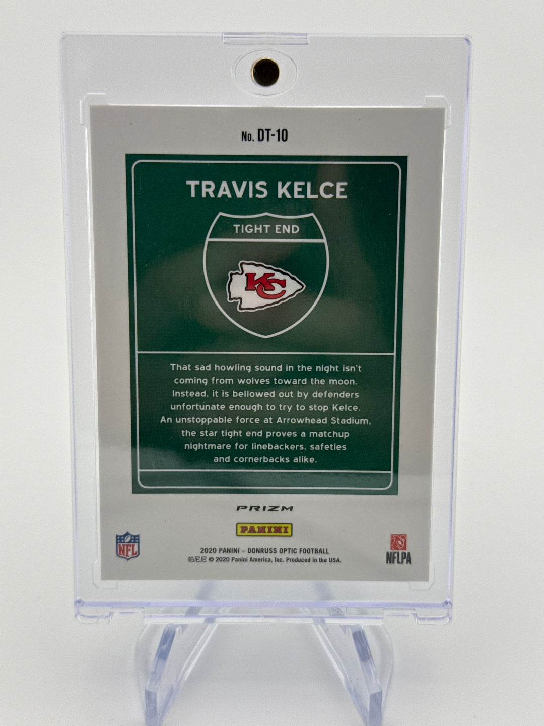 Travis Kelce 2020 Panini Donruss Optic SSP Case Hit Downtown