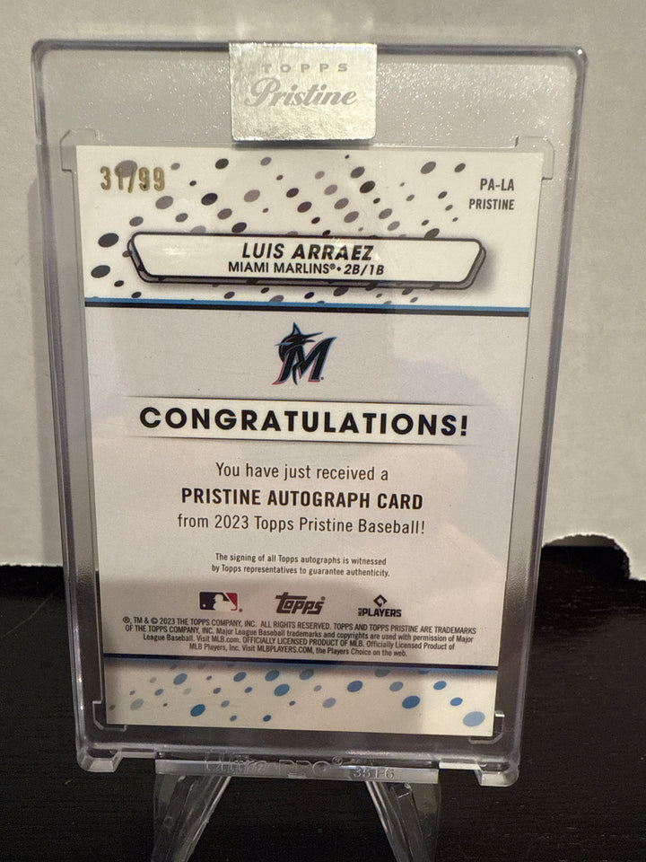 Luis Arraez 2023 Topps Pristine Auto, 31/99