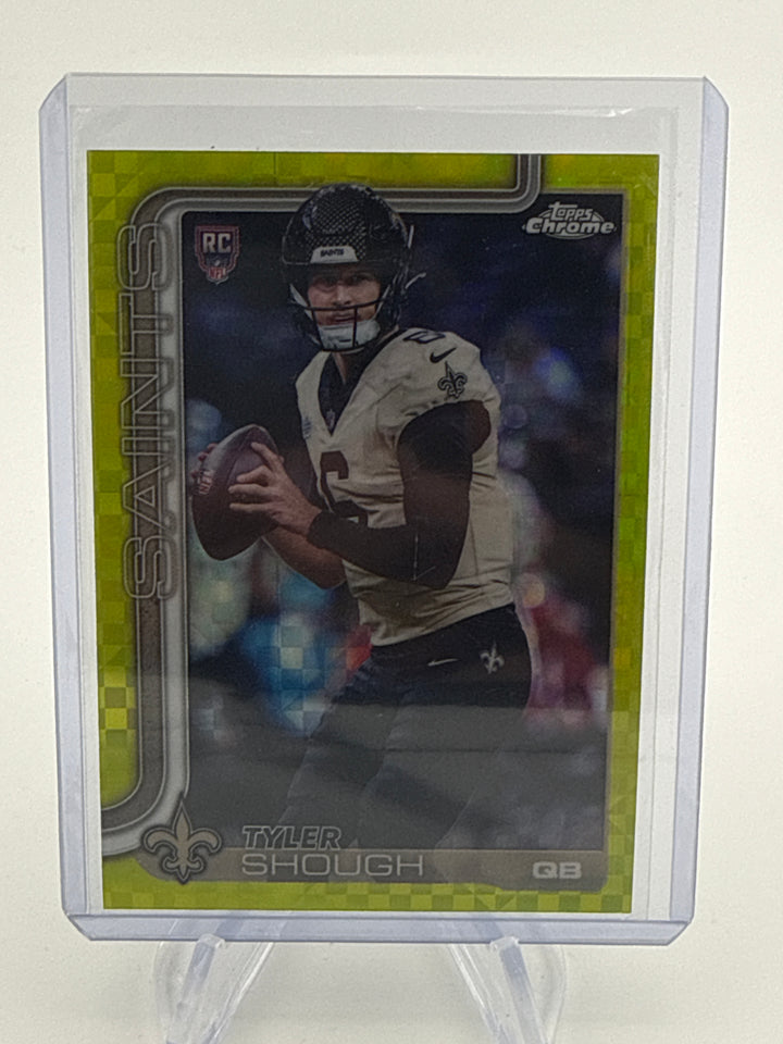 Tyler Shough 2025 Topps Chrome Lime Green XFractor Rookie