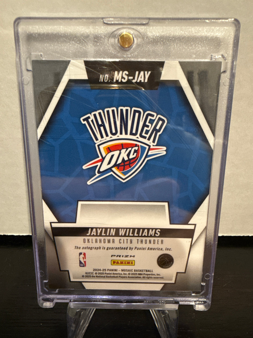 Jaylin Williams 2025 Panini Mosaic SSP Genesis Scripts Auto