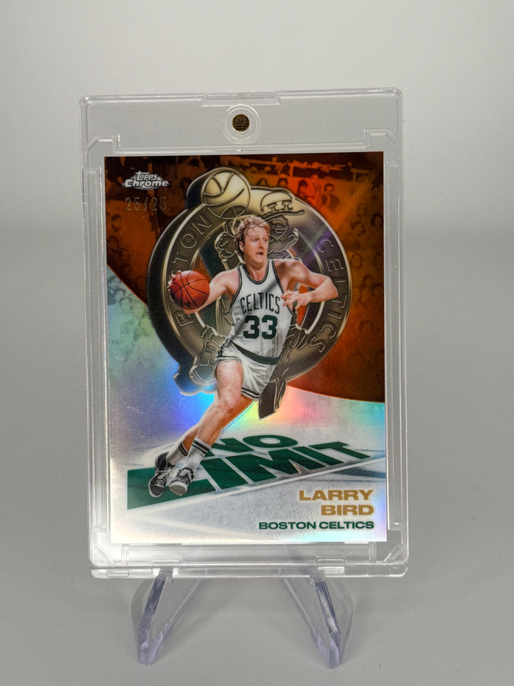 Larry Bird 2025 Topps Chrome No Limit Orange Refractor, 25/25