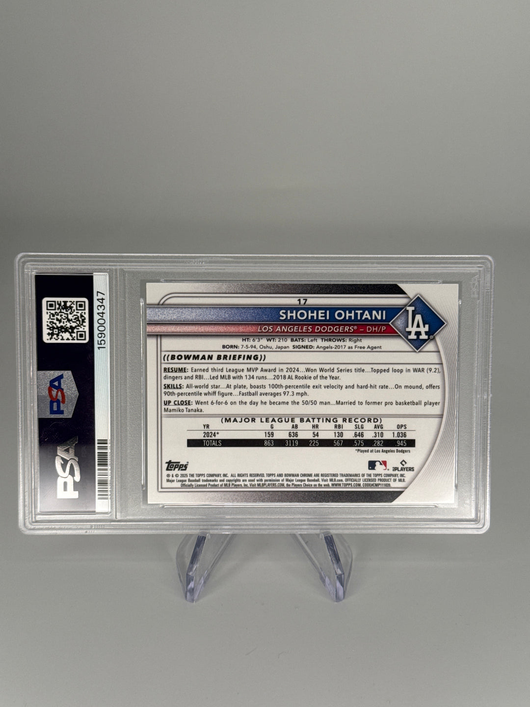 Shohei Ohtani 2025 Bowman Chrome Mega Box, PSA 10 Gem Mint